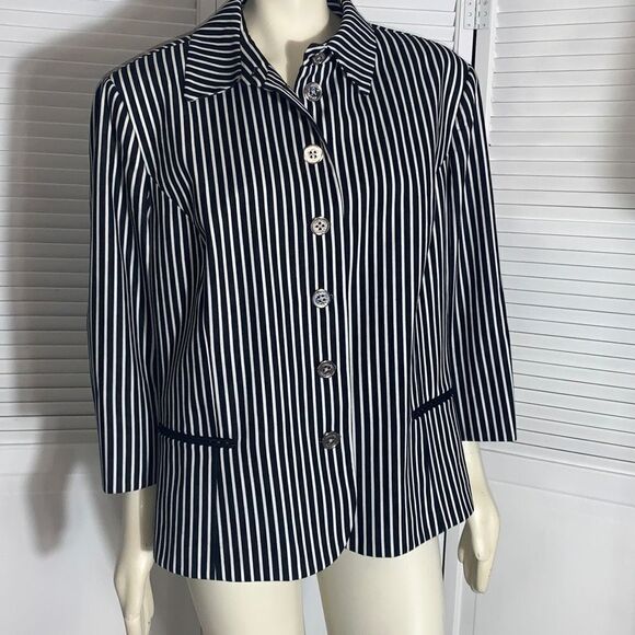 Chaps Striped Button Down Blazer Jacket 3X - Picture 1 of 12